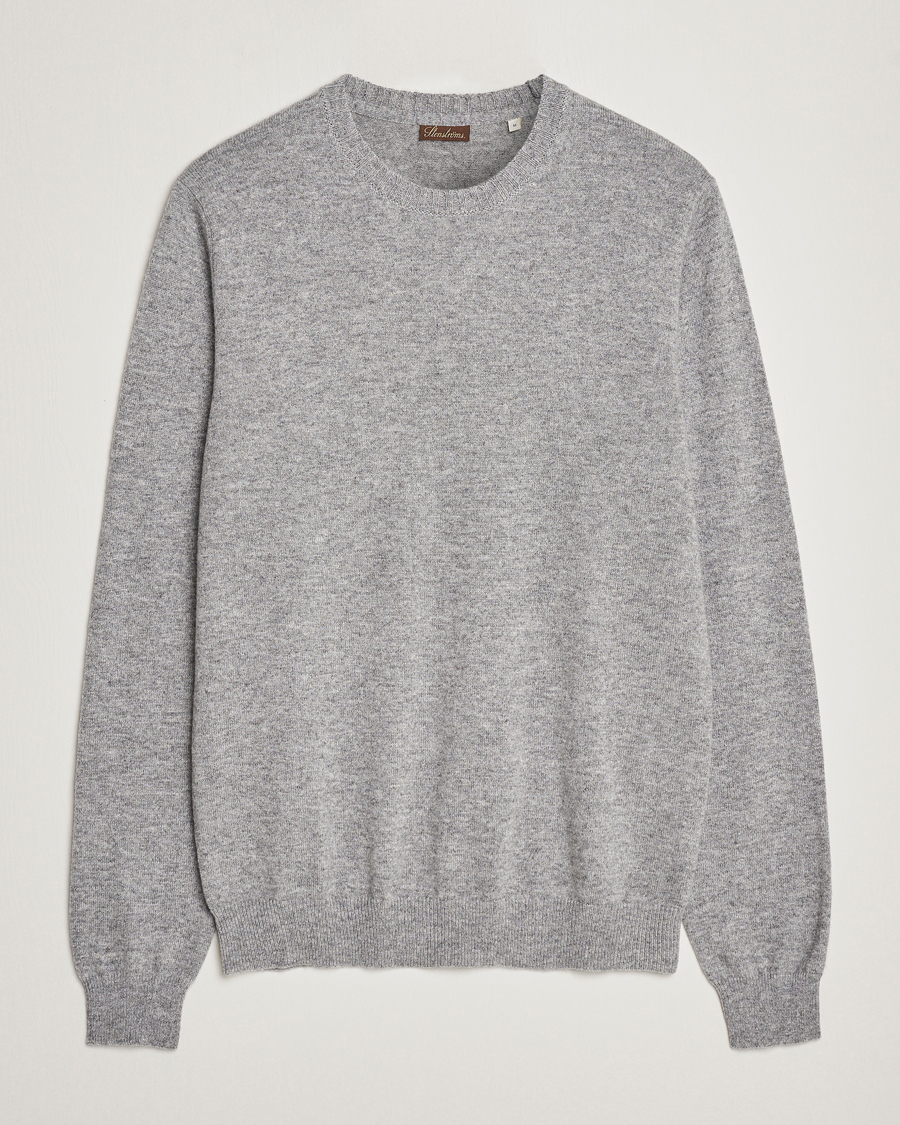Uomini | Maglieria | Stenströms | Cashmere Crewneck Grey