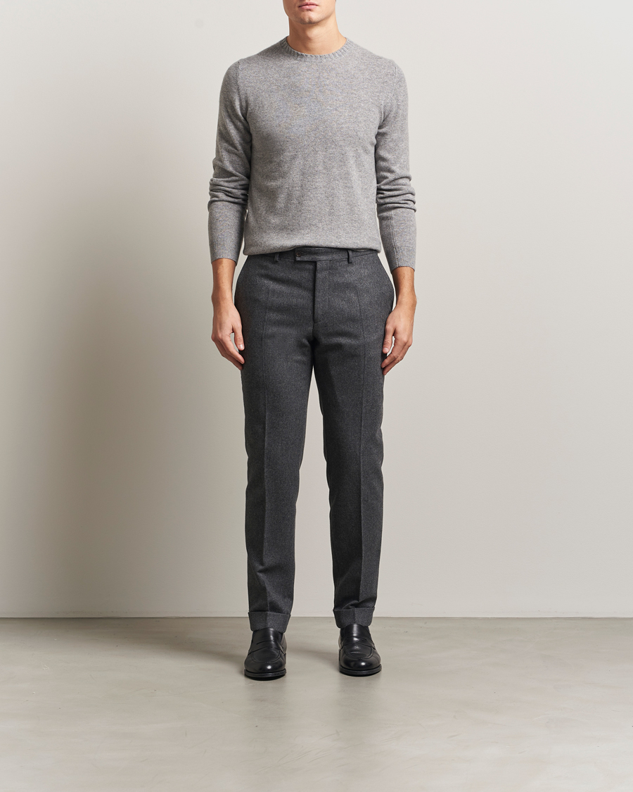 Uomini | Maglieria | Stenströms | Cashmere Crewneck Grey