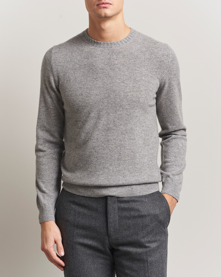 Uomini | Maglieria | Stenströms | Cashmere Crewneck Grey