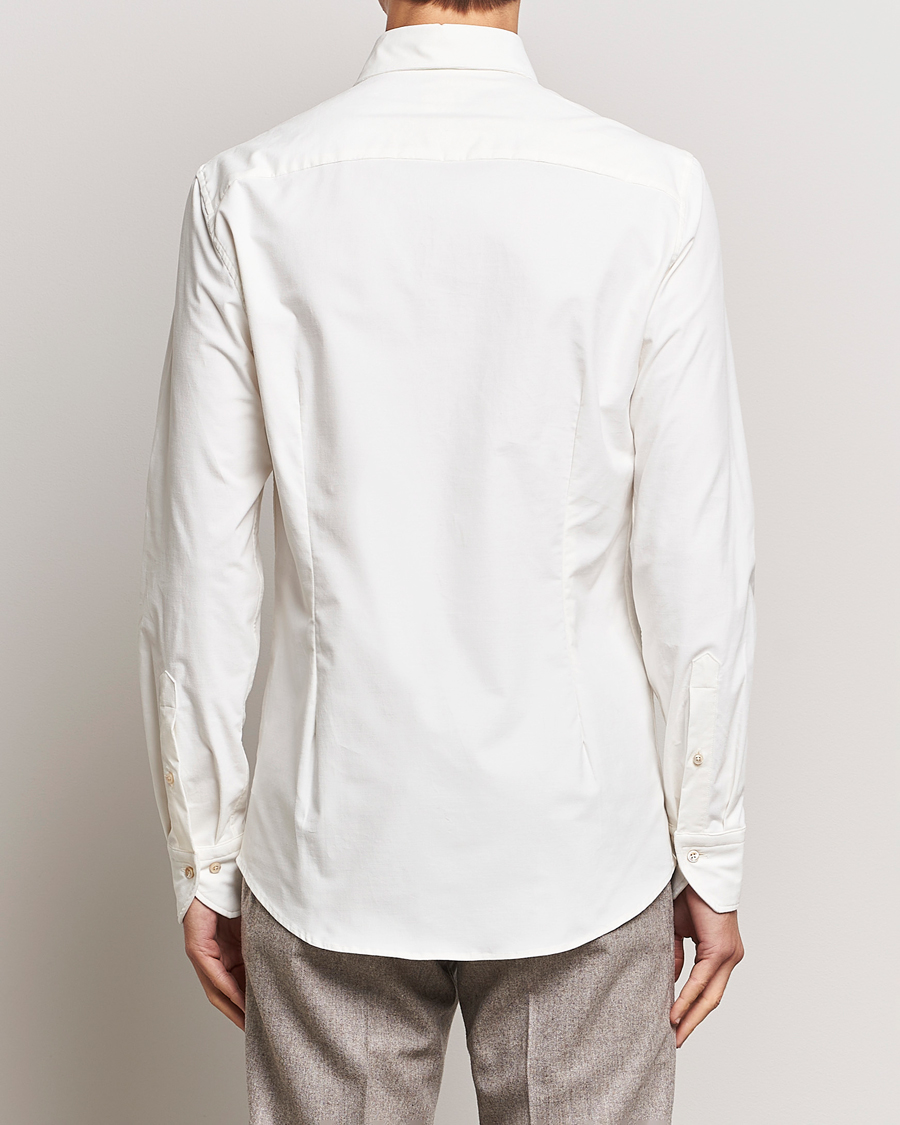 Uomini | Camicie | Stenströms | Slimline Cut Away Corduroy Shirt White