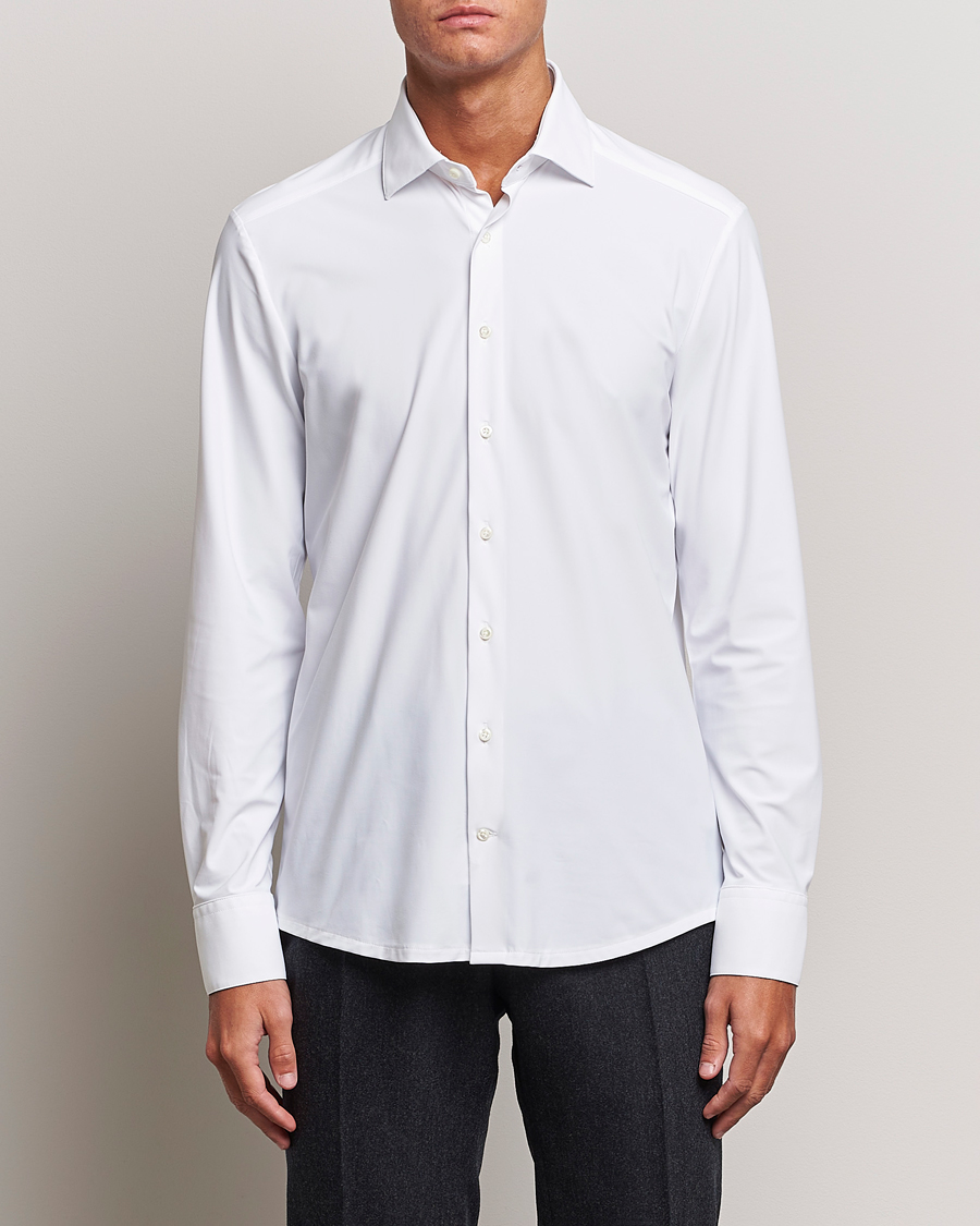 Uomini | Camicie | Stenströms | Slimline Cut Away 4-Way Stretch Shirt White