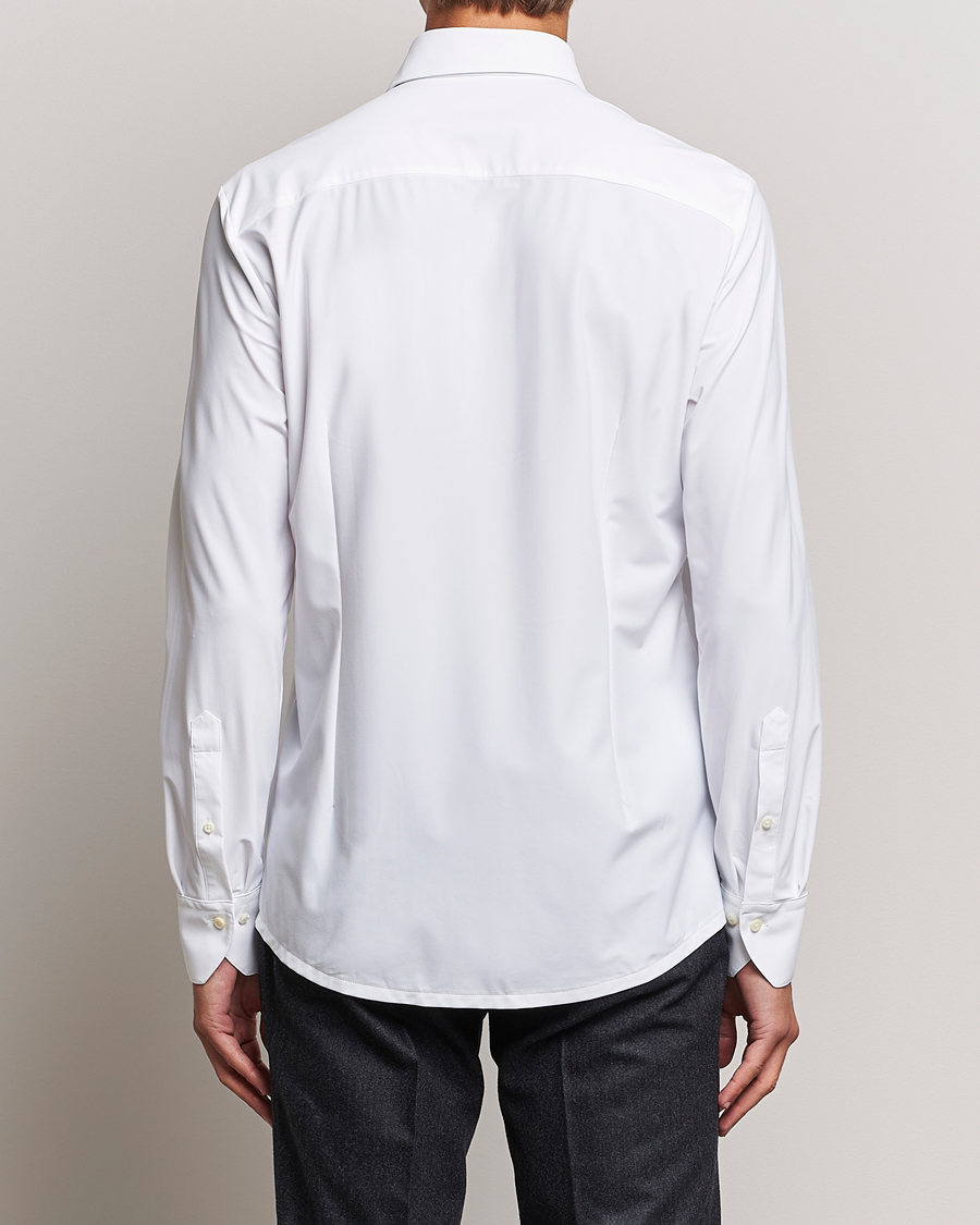 Uomini | Camicie | Stenströms | Slimline Cut Away 4-Way Stretch Shirt White