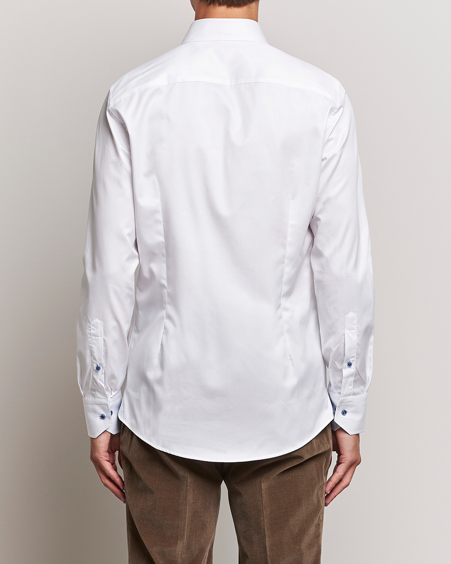 Uomini | Camicie | Stenströms | Slimline Contrast Cut Away Shirt White