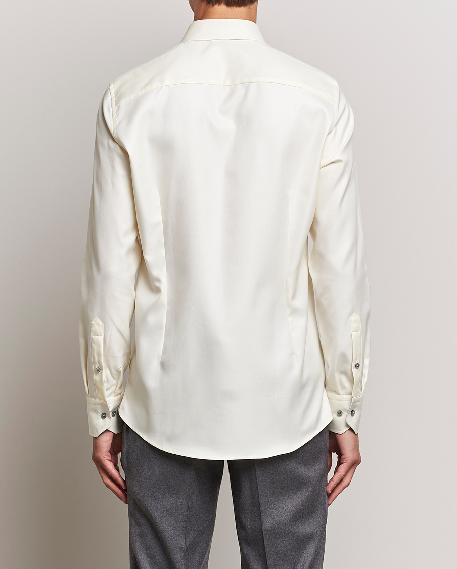 Uomini | Camicie | Stenströms | Slimline Two Fold Contrast Cut Away Shirt Yellow