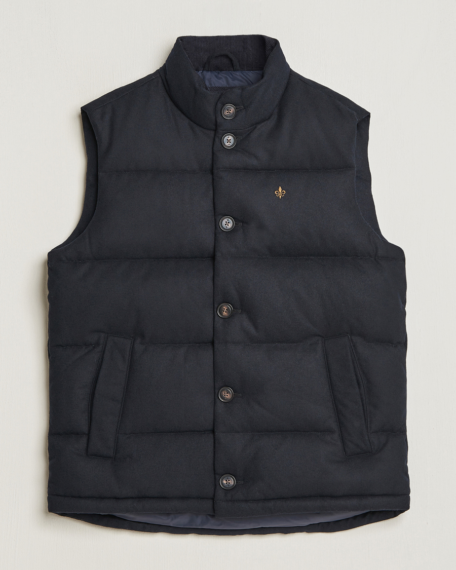 Uomini | Giacche | Morris | Alston Wool Flanell Vest Blue