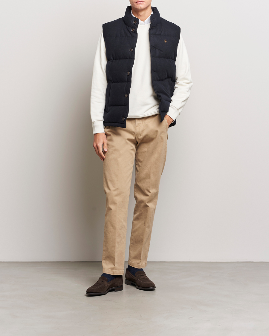Uomini | Giacche | Morris | Alston Wool Flanell Vest Blue