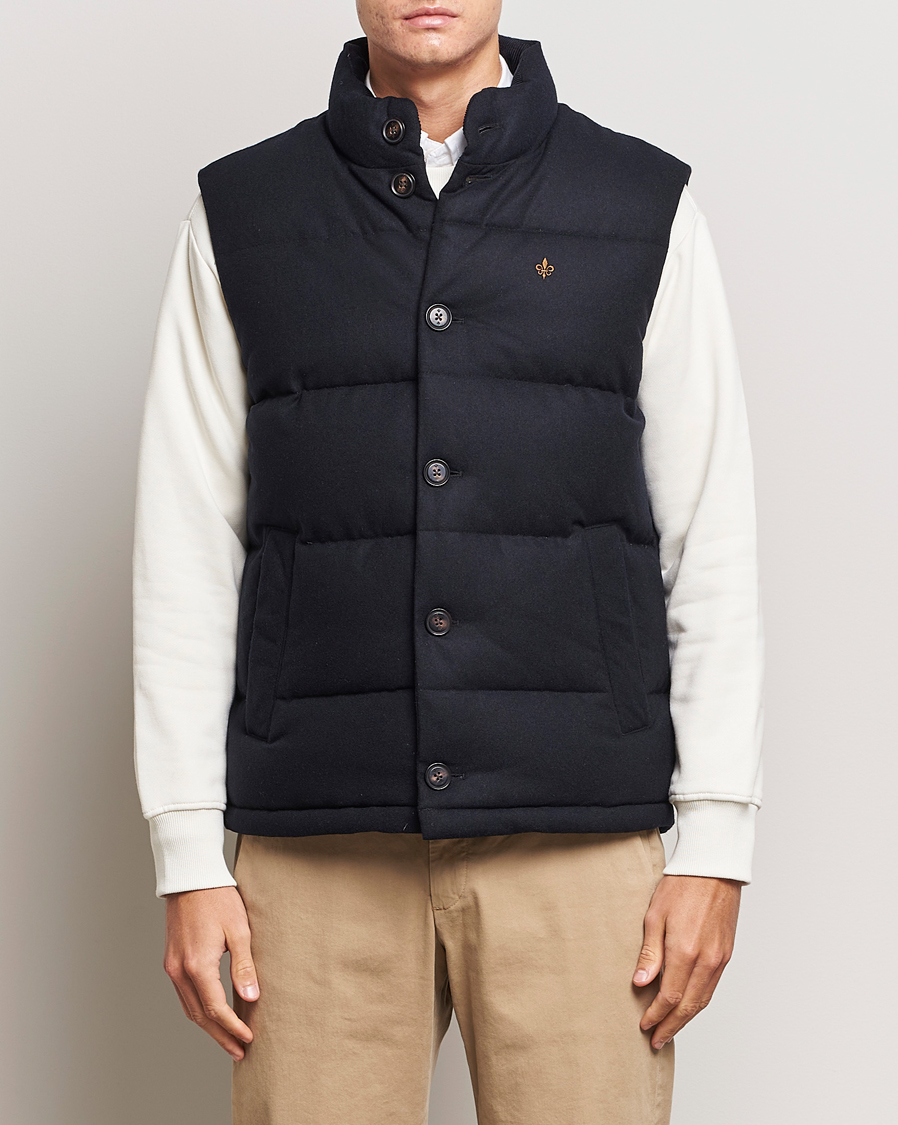 Uomini | Giacche | Morris | Alston Wool Flanell Vest Blue