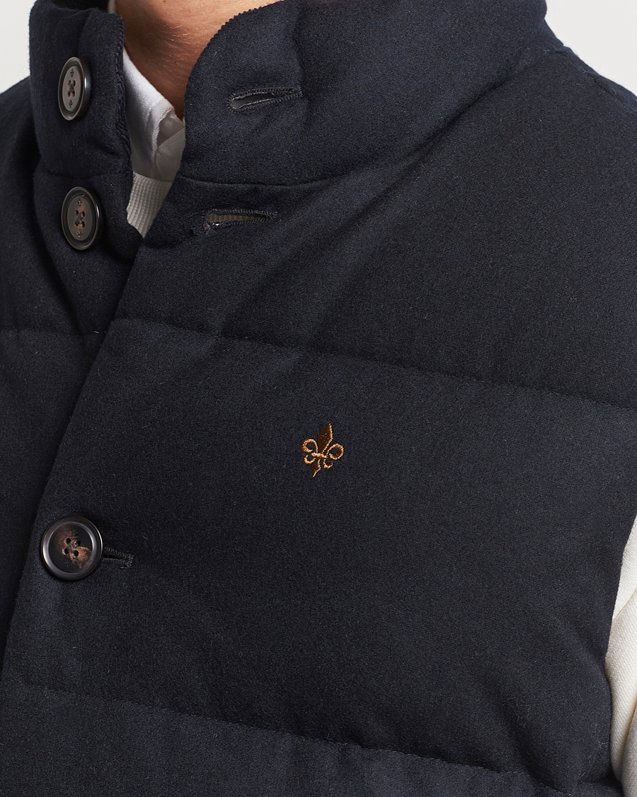 Uomini | Giacche | Morris | Alston Wool Flanell Vest Blue