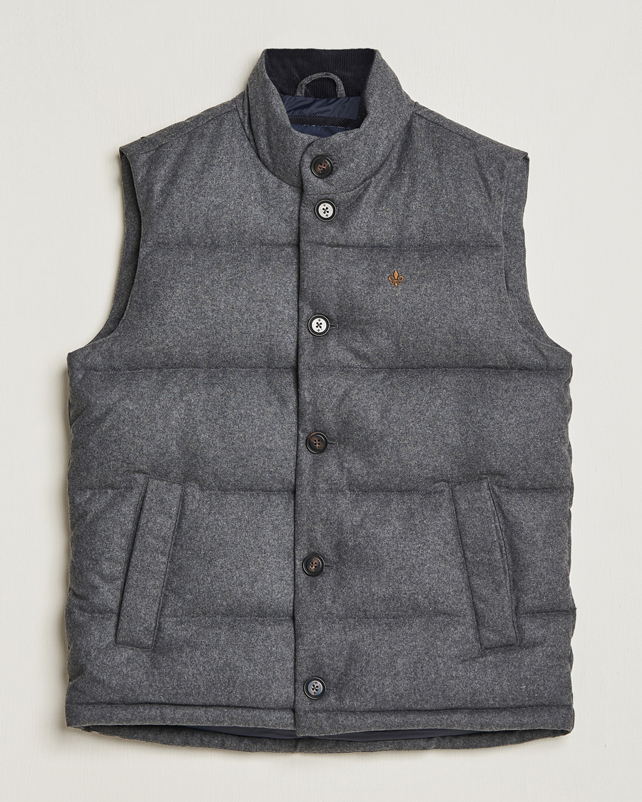 Uomini | Giacche | Morris | Alston Wool Flanell Vest Grey