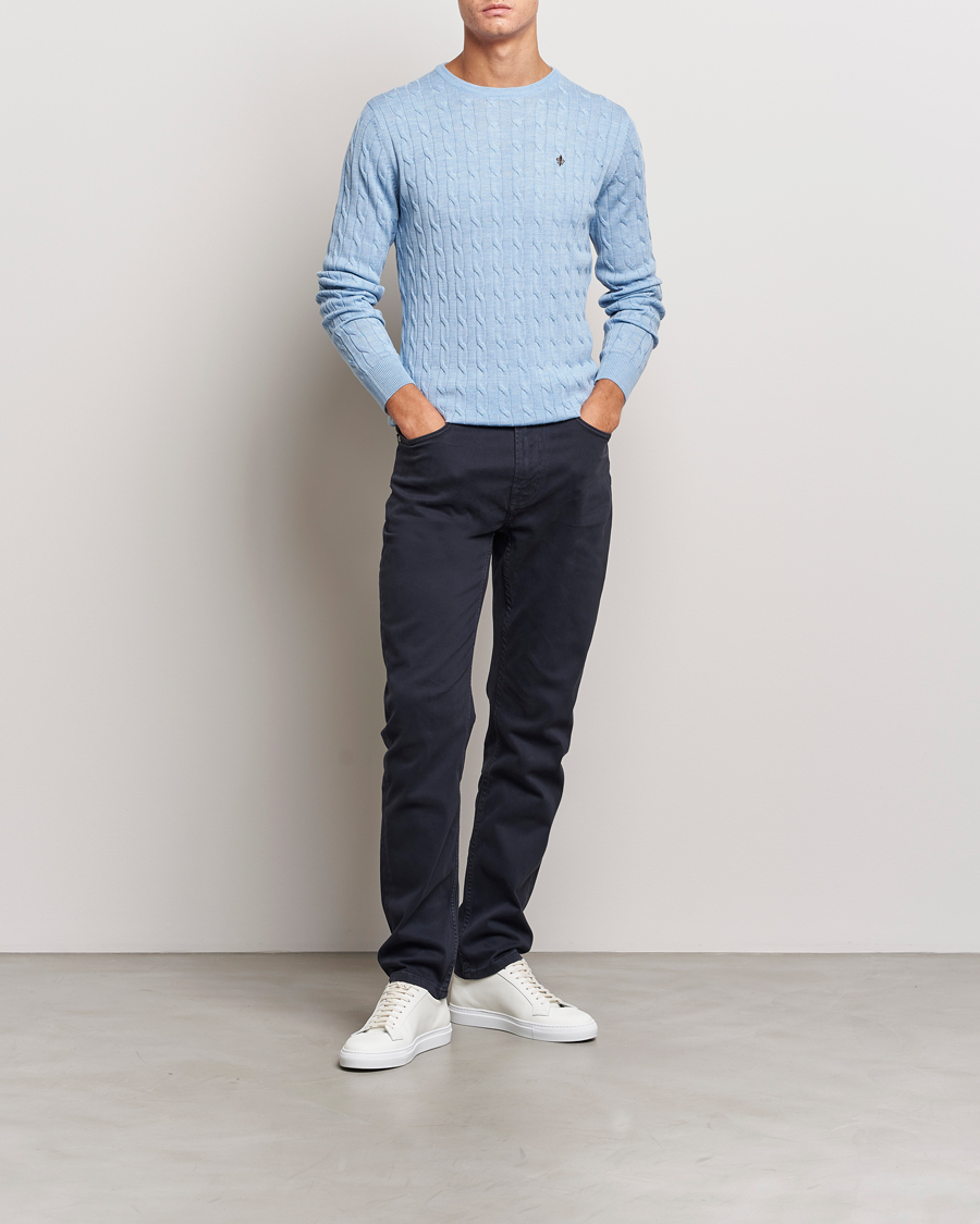 Uomini | Pantaloni | Morris | James Brushed 5-Pocket Pant Blue