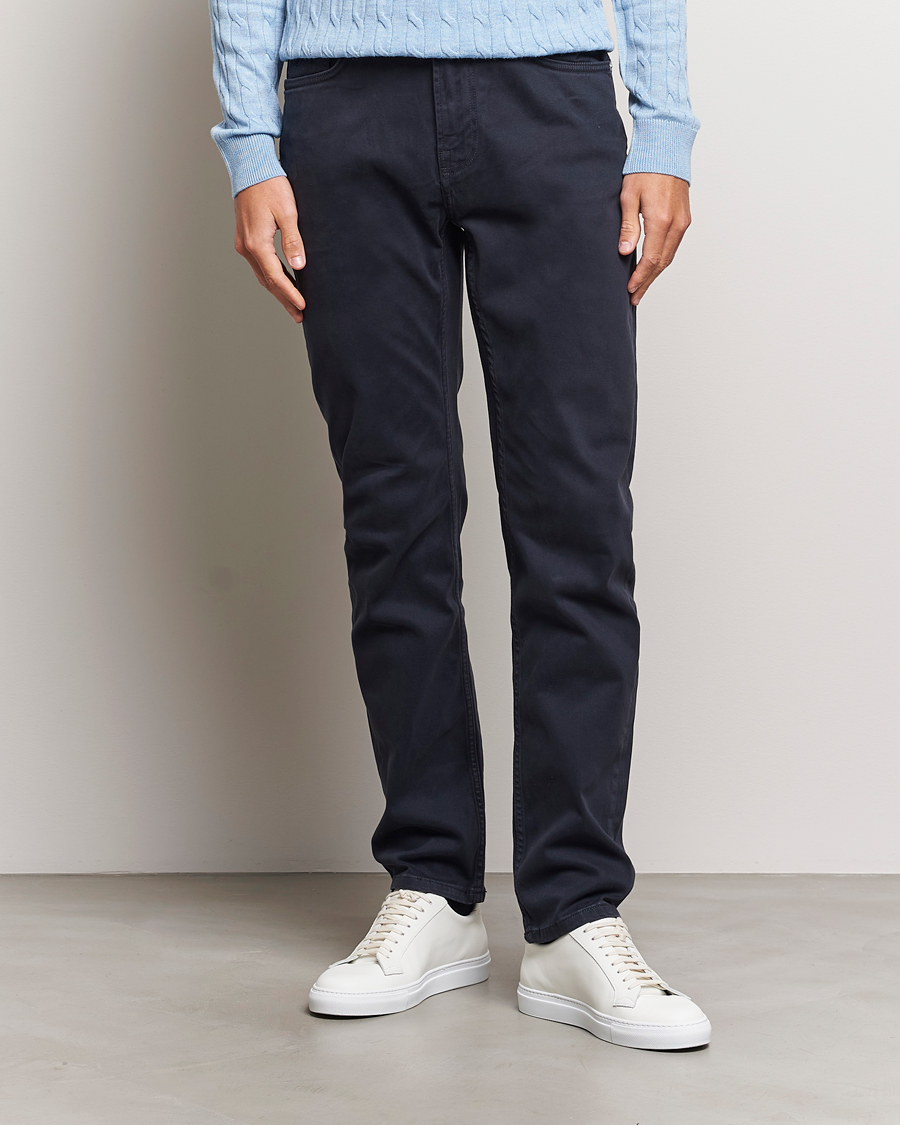 Uomini | Pantaloni | Morris | James Brushed 5-Pocket Pant Blue