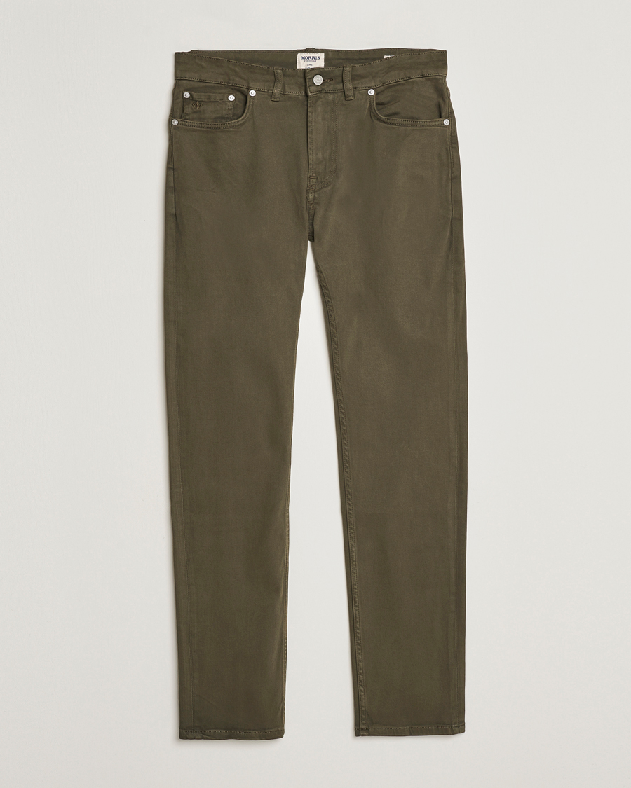 Uomini | Pantaloni | Morris | James Brushed 5-Pocket Pant Olive