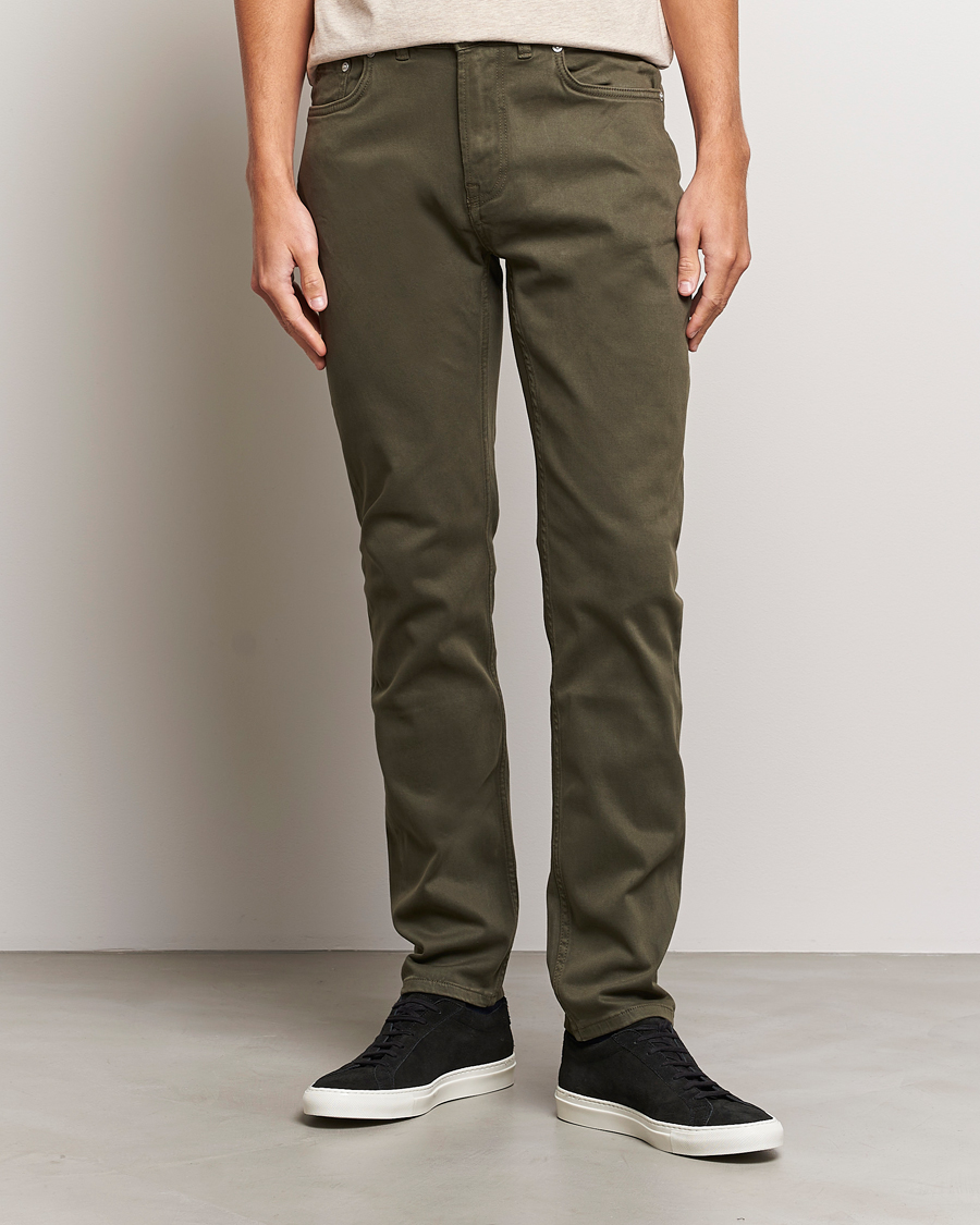 Uomini | Pantaloni | Morris | James Brushed 5-Pocket Pant Olive