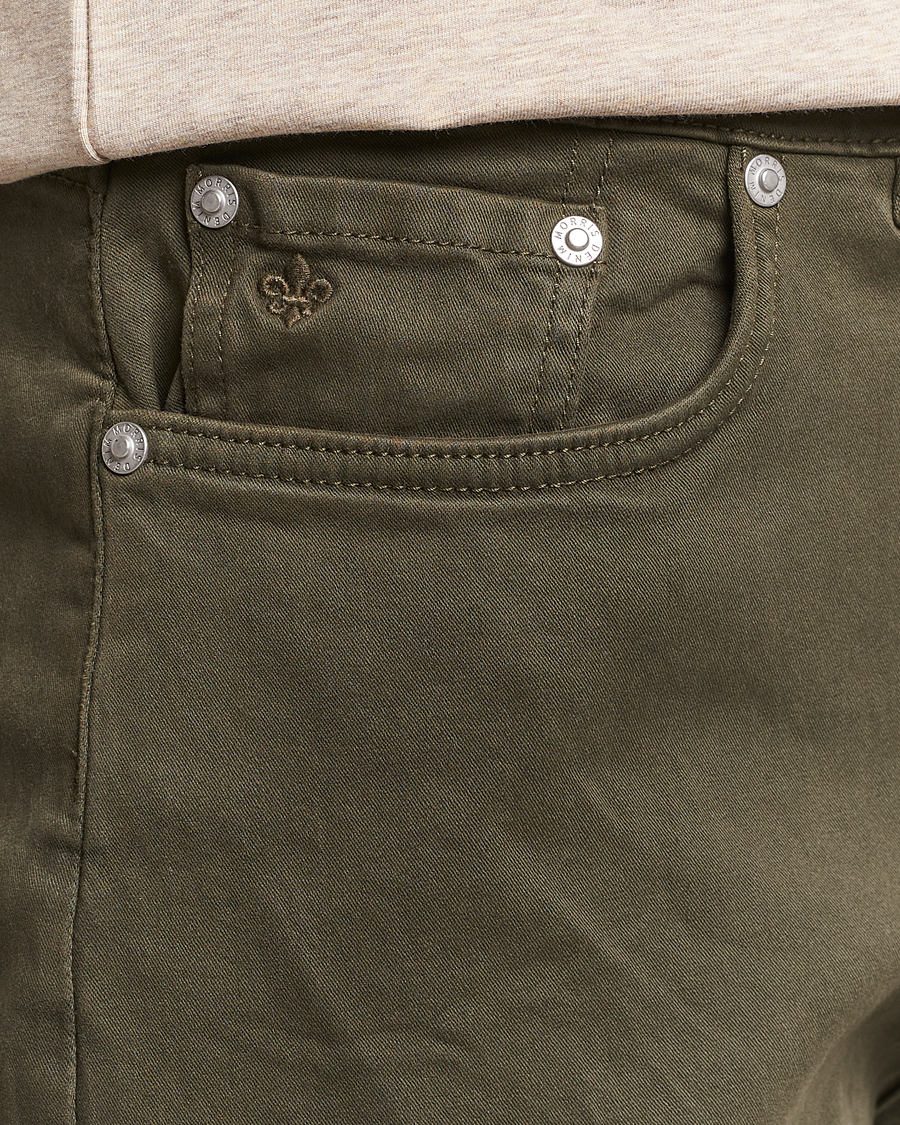 Uomini | Pantaloni | Morris | James Brushed 5-Pocket Pant Olive