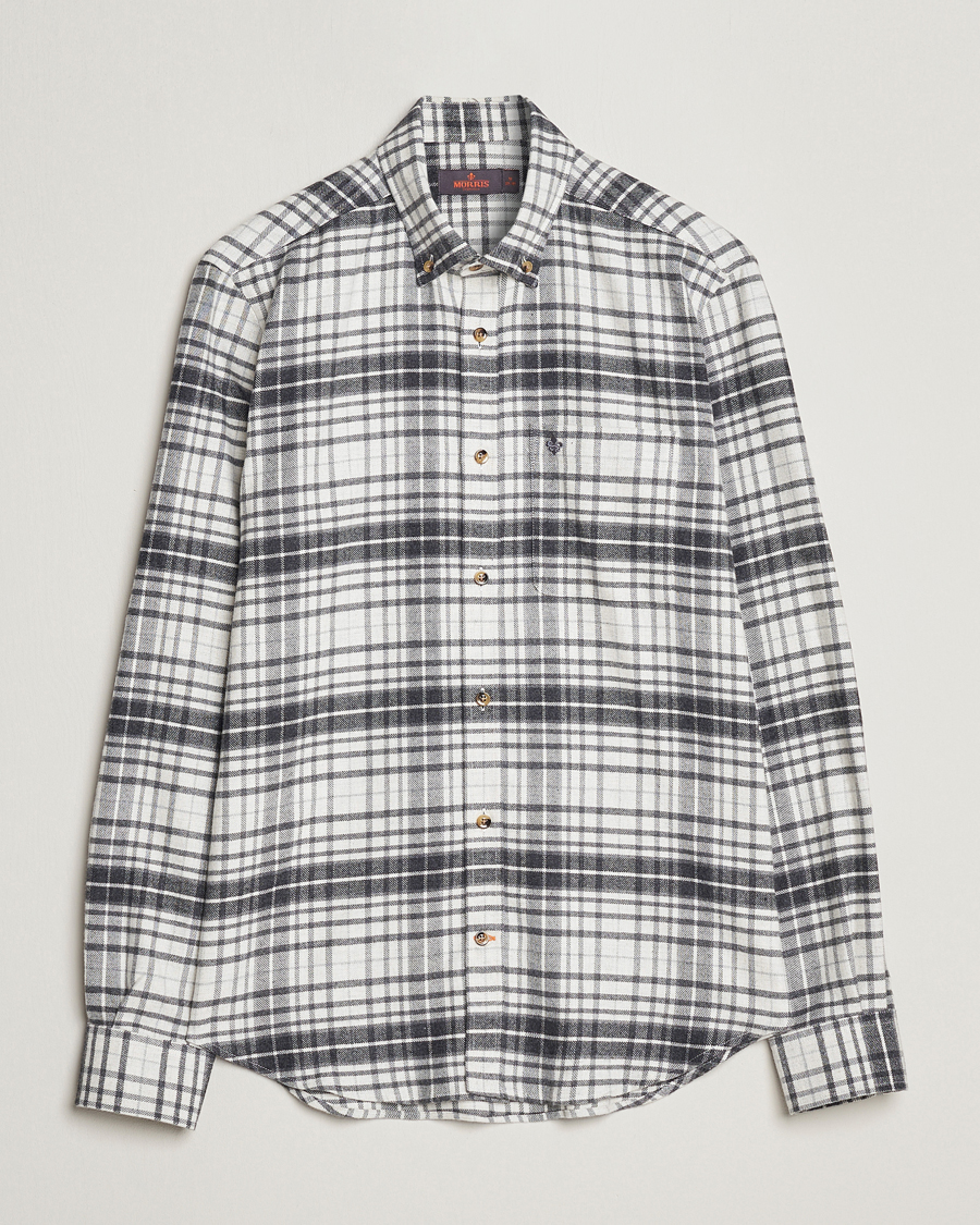 Uomini | Camicie | Morris | Flanell Big Check Shirt Grey