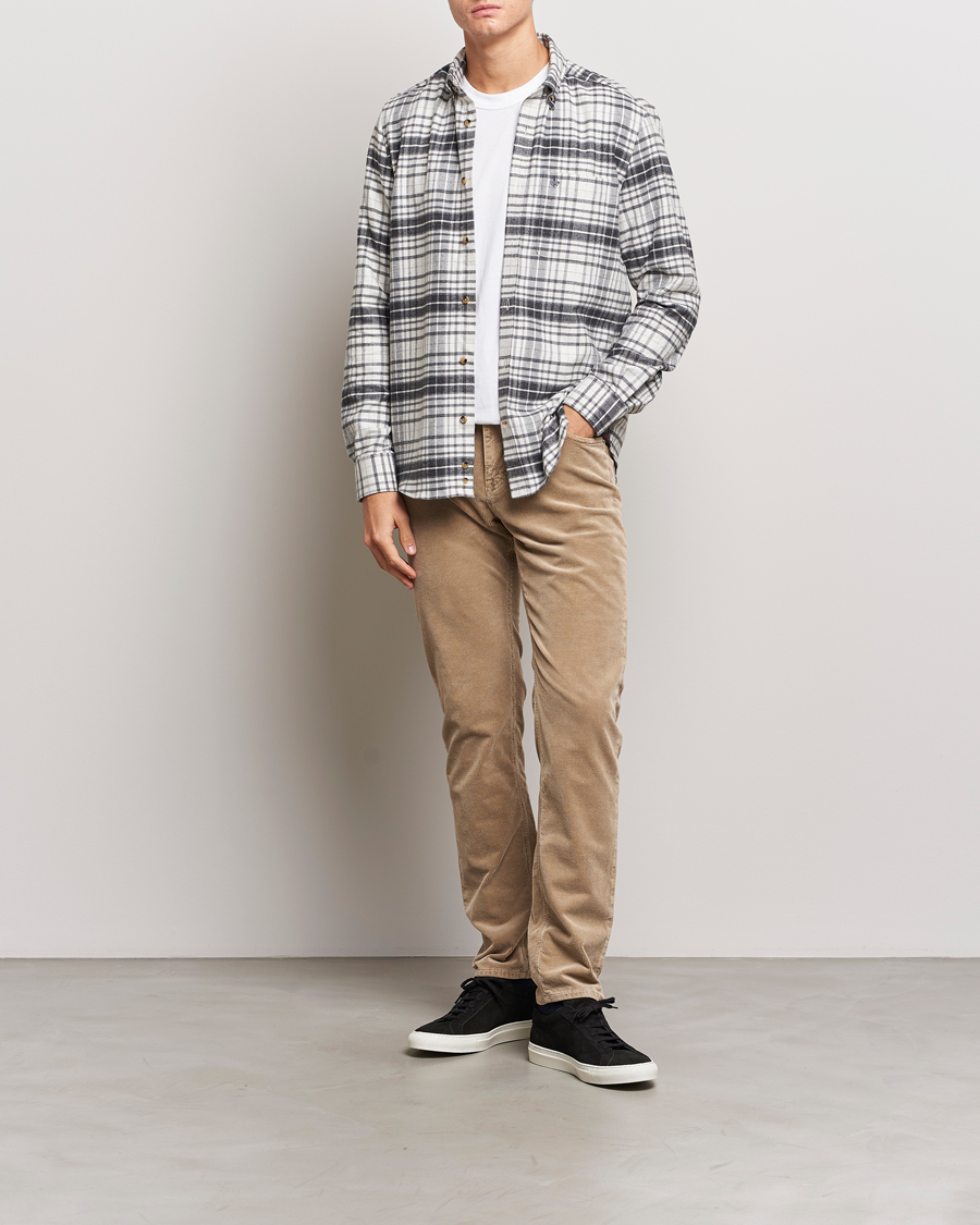 Uomini | Camicie | Morris | Flanell Big Check Shirt Grey