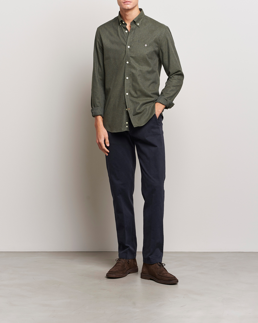 Uomini | Camicie | Morris | Watts Flanell Shirt Olive
