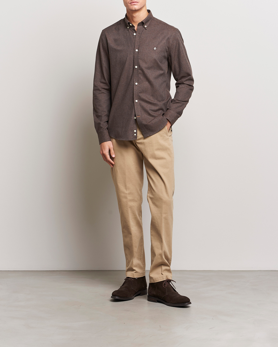 Uomini | Camicie | Morris | Watts Flanell Shirt Brown