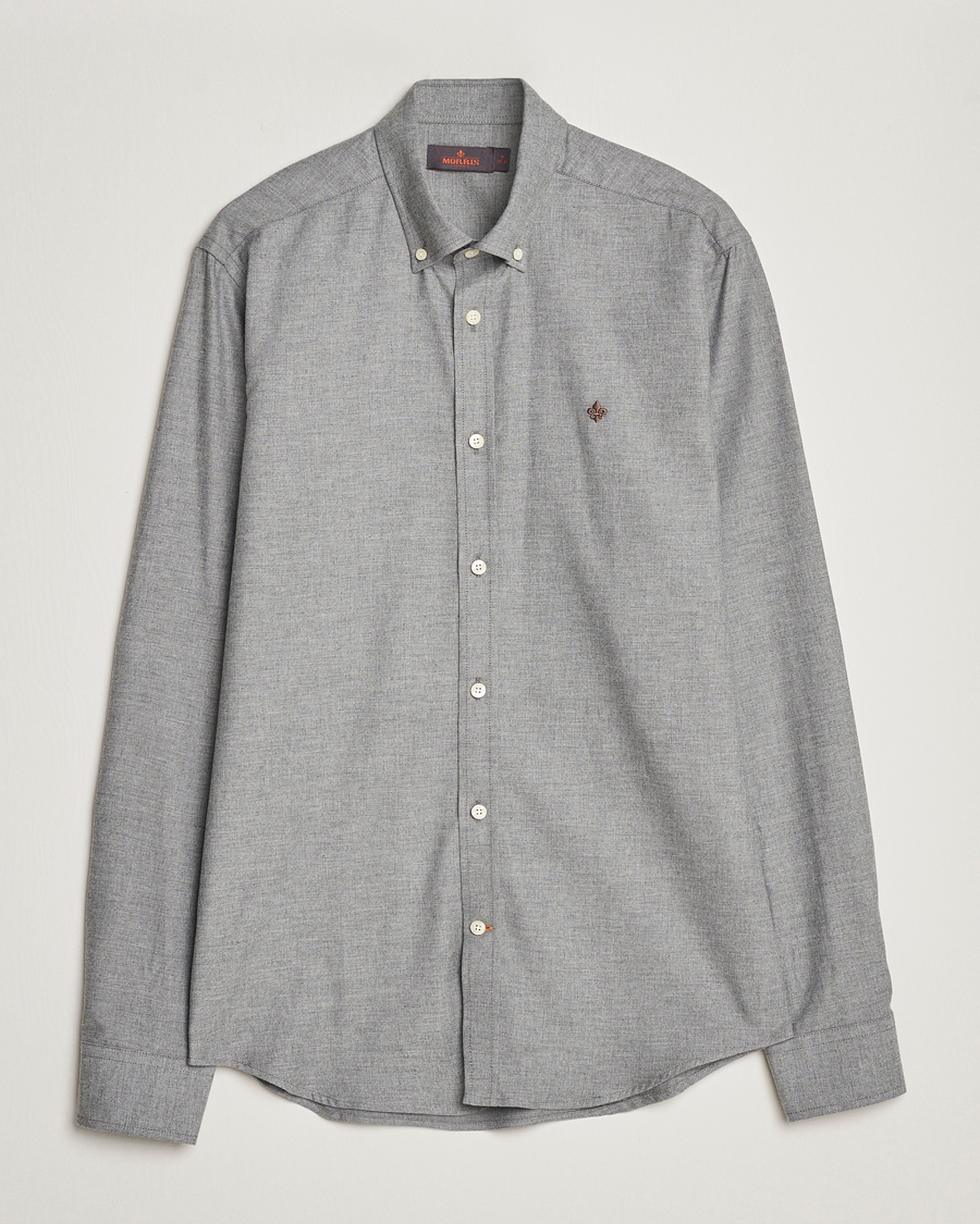 Uomini | Camicie | Morris | Watts Flanell Shirt Light Grey