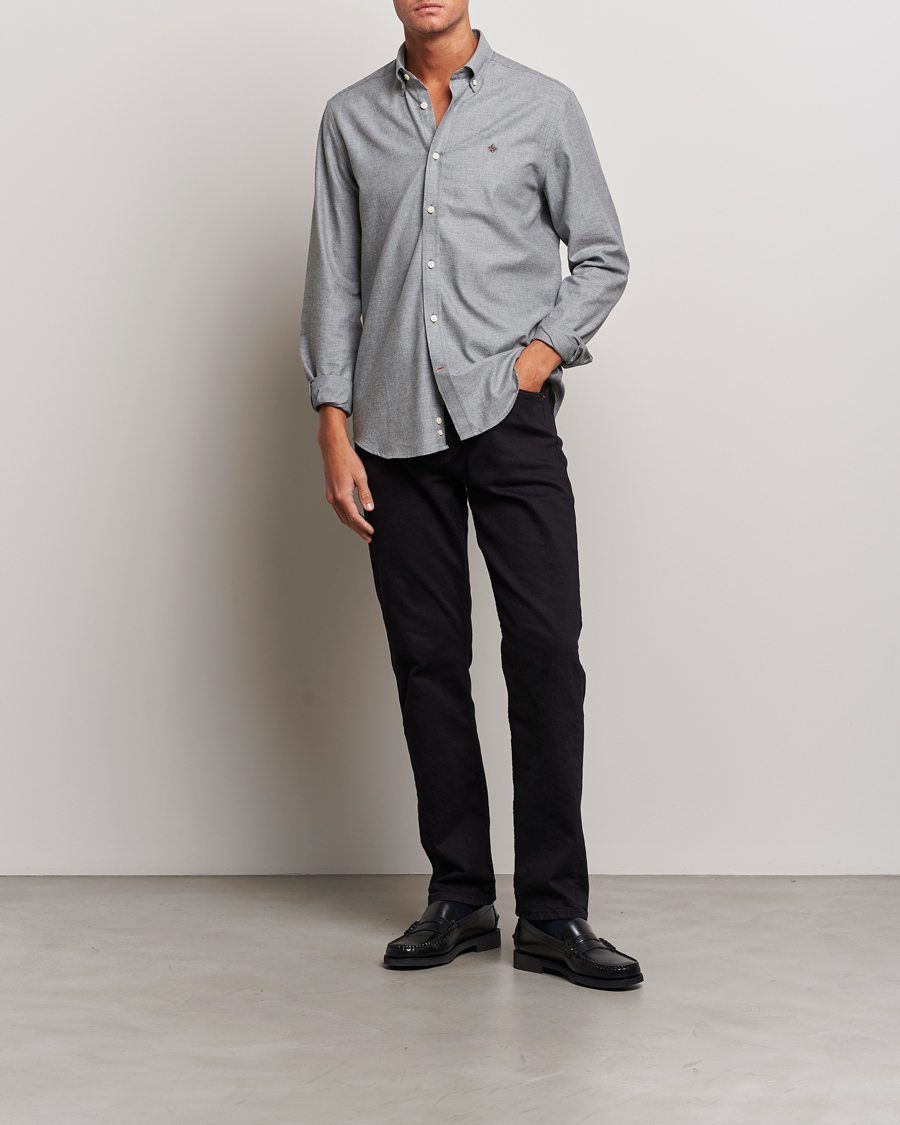 Uomini | Camicie | Morris | Watts Flanell Shirt Light Grey