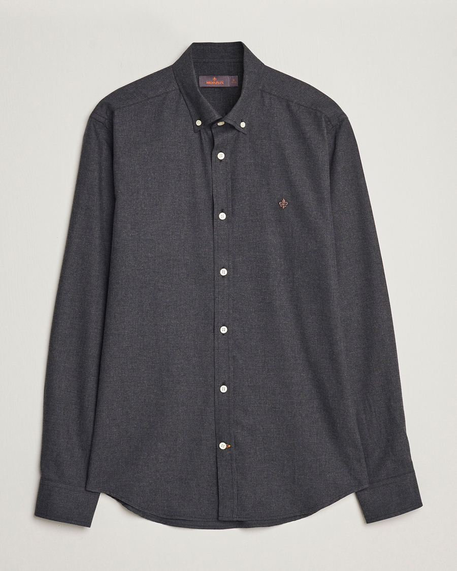 Uomini | Camicie | Morris | Watts Flanell Shirt Dark Grey