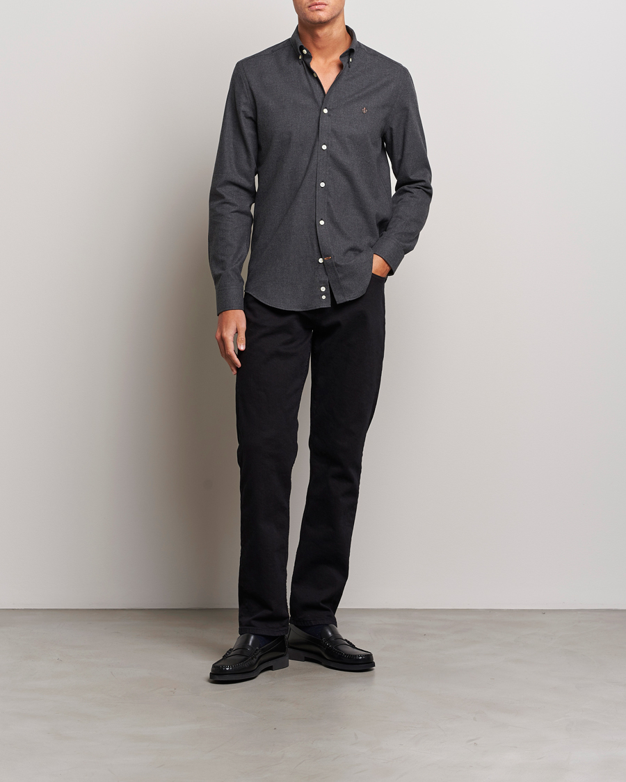 Uomini | Camicie | Morris | Watts Flanell Shirt Dark Grey