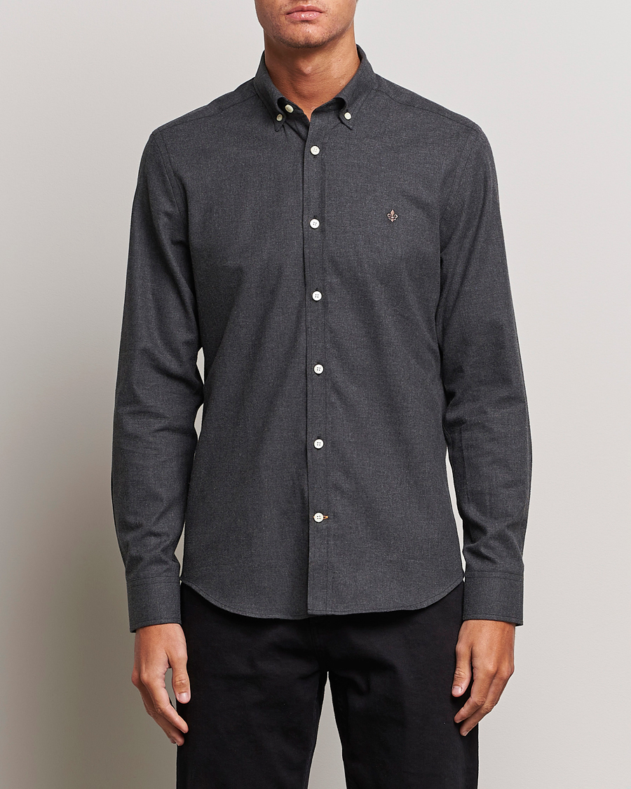 Uomini | Camicie | Morris | Watts Flanell Shirt Dark Grey