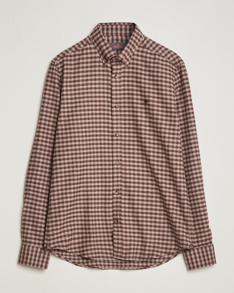 Uomini | Camicie | Morris | Flanell Check Shirt Brown