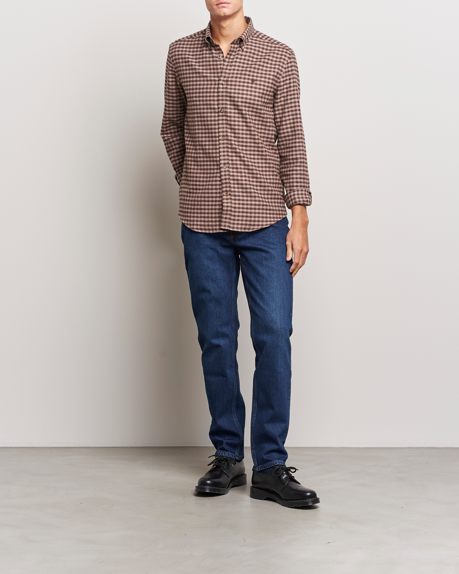 Uomini | Camicie | Morris | Flanell Check Shirt Brown