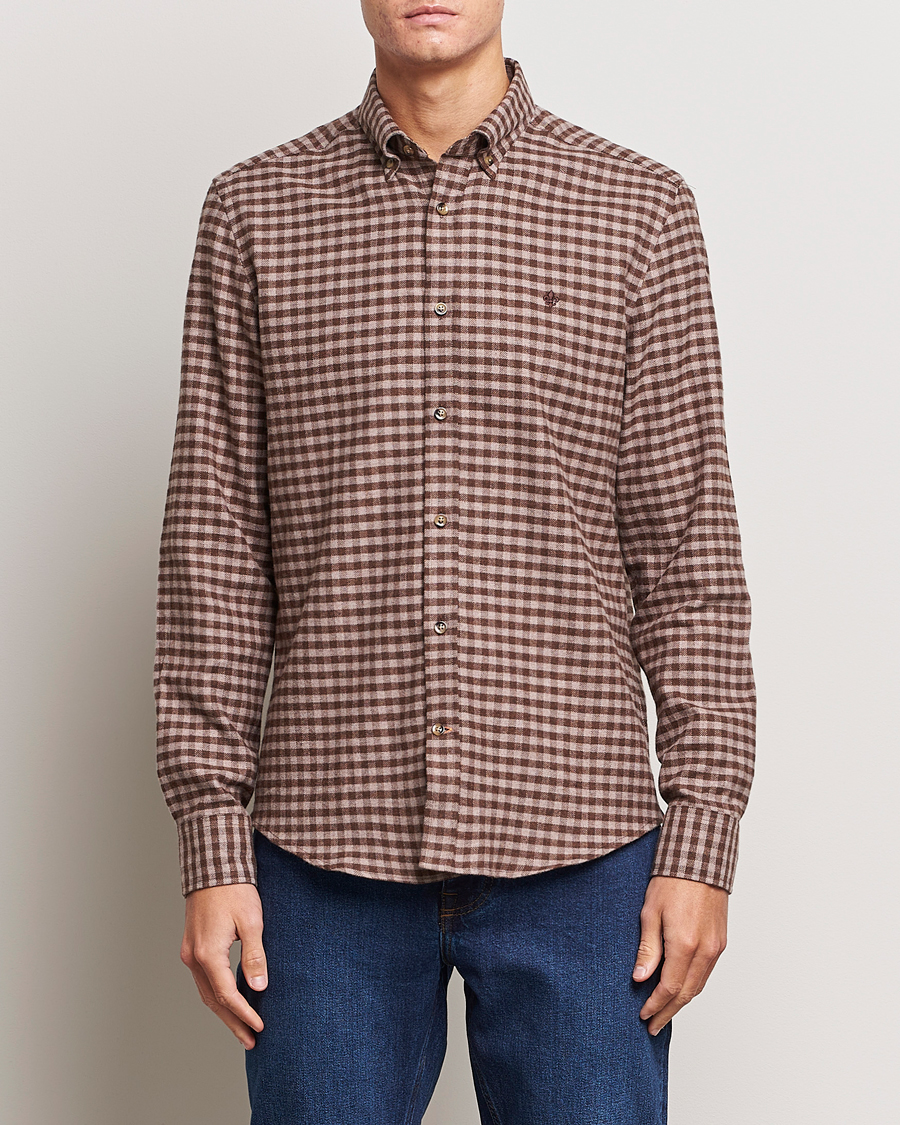 Uomini | Camicie | Morris | Flanell Check Shirt Brown