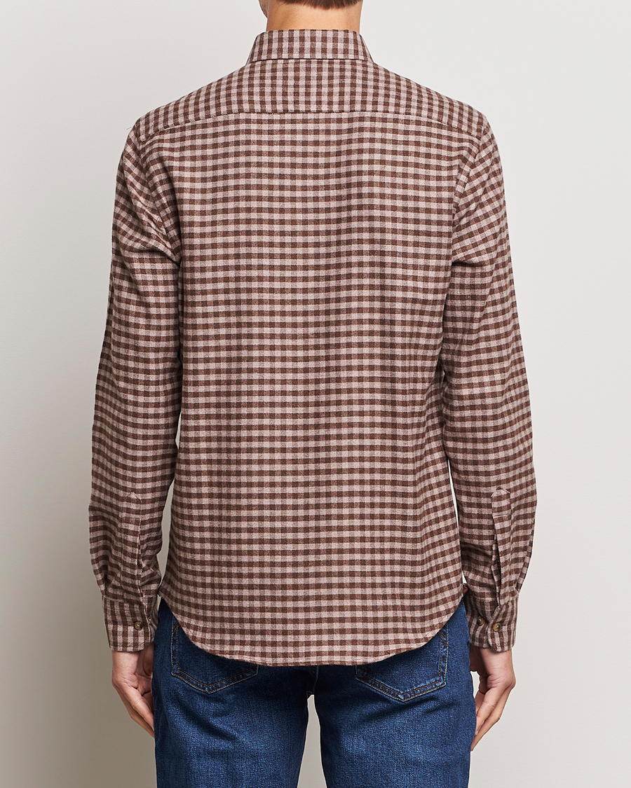 Uomini | Camicie | Morris | Flanell Check Shirt Brown