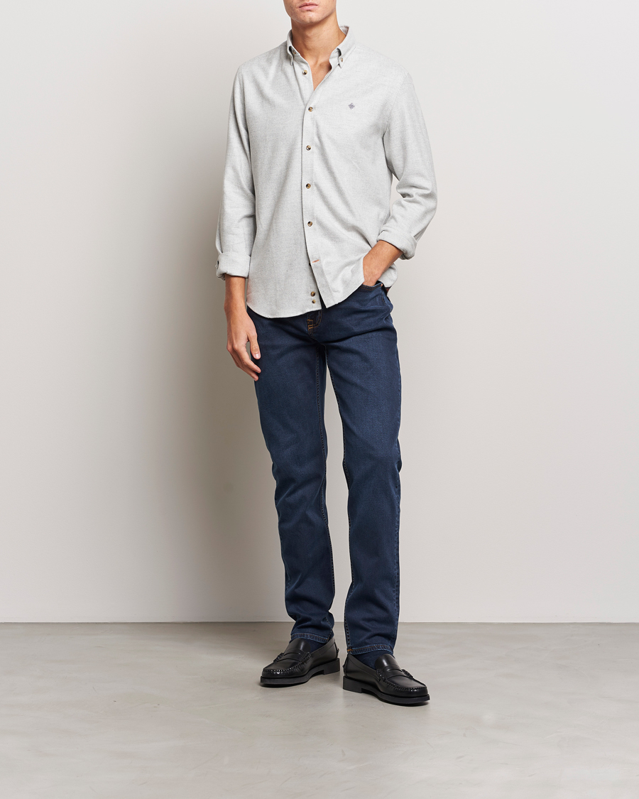 Uomini | Camicie | Morris | Flanell Check Shirt Grey