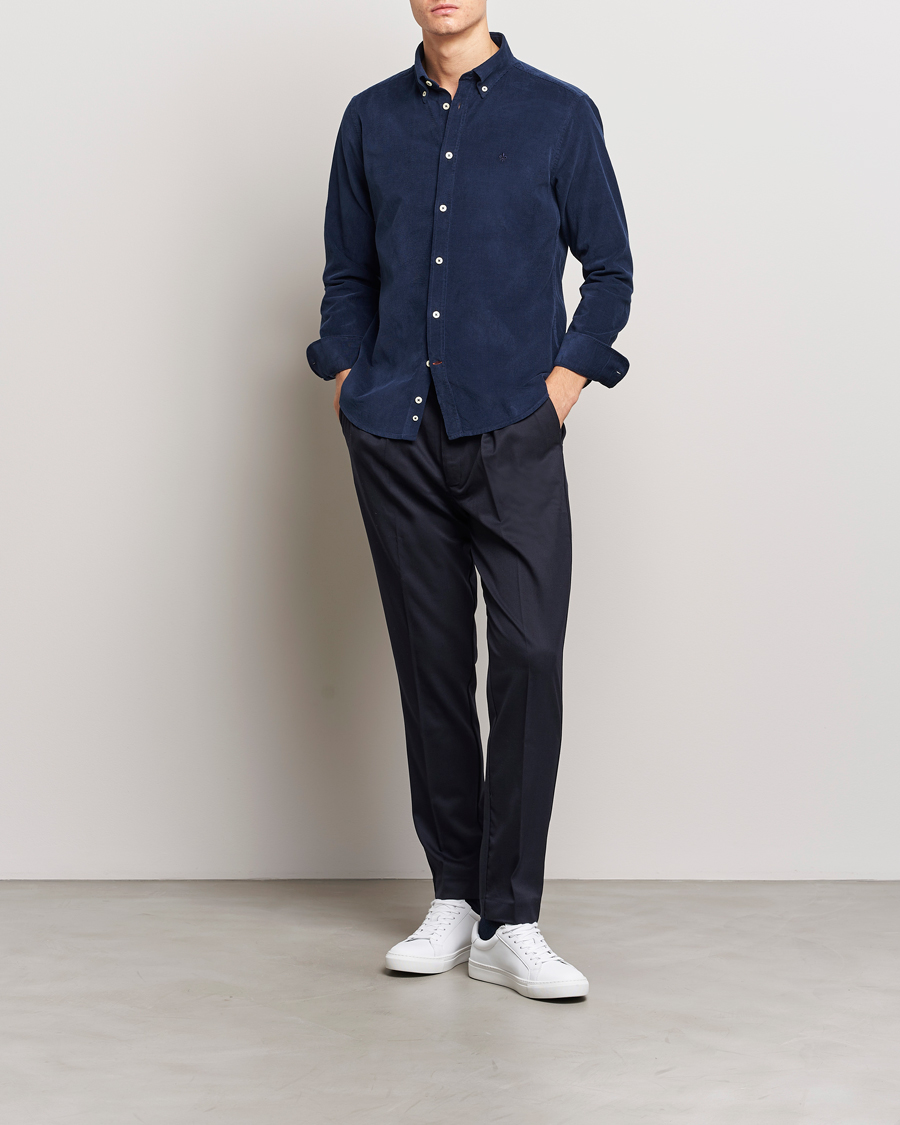 Uomini | Camicie | Morris | Douglas Corduroy Shirt Blue