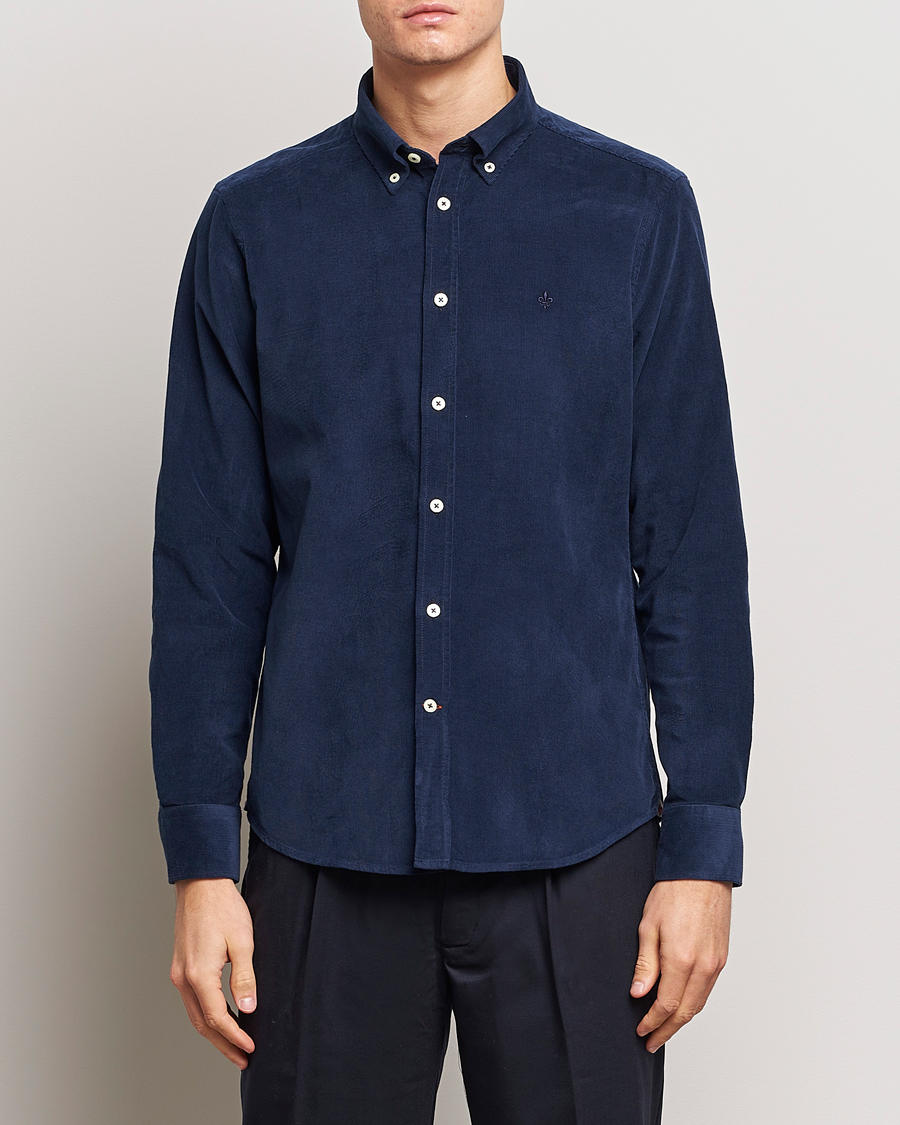 Uomini | Camicie | Morris | Douglas Corduroy Shirt Blue