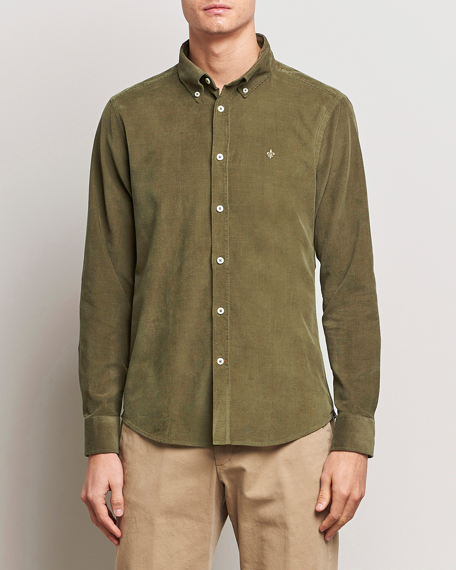 Uomini | Camicie | Morris | Douglas Corduroy Shirt Olive