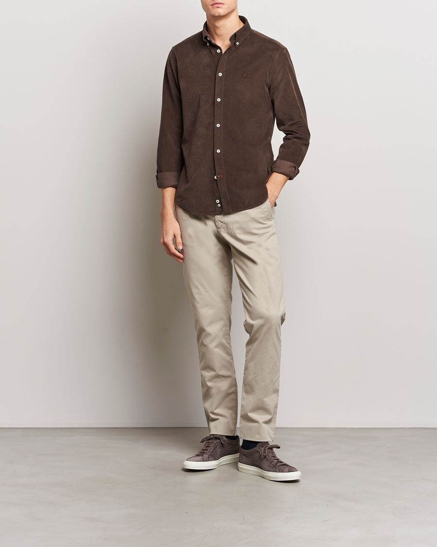 Uomini | Camicie | Morris | Douglas Corduroy Shirt Brown