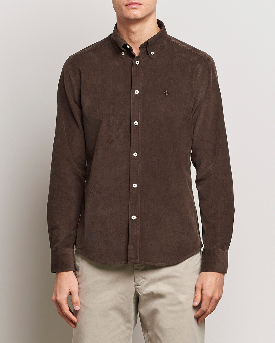 Uomini | Camicie | Morris | Douglas Corduroy Shirt Brown