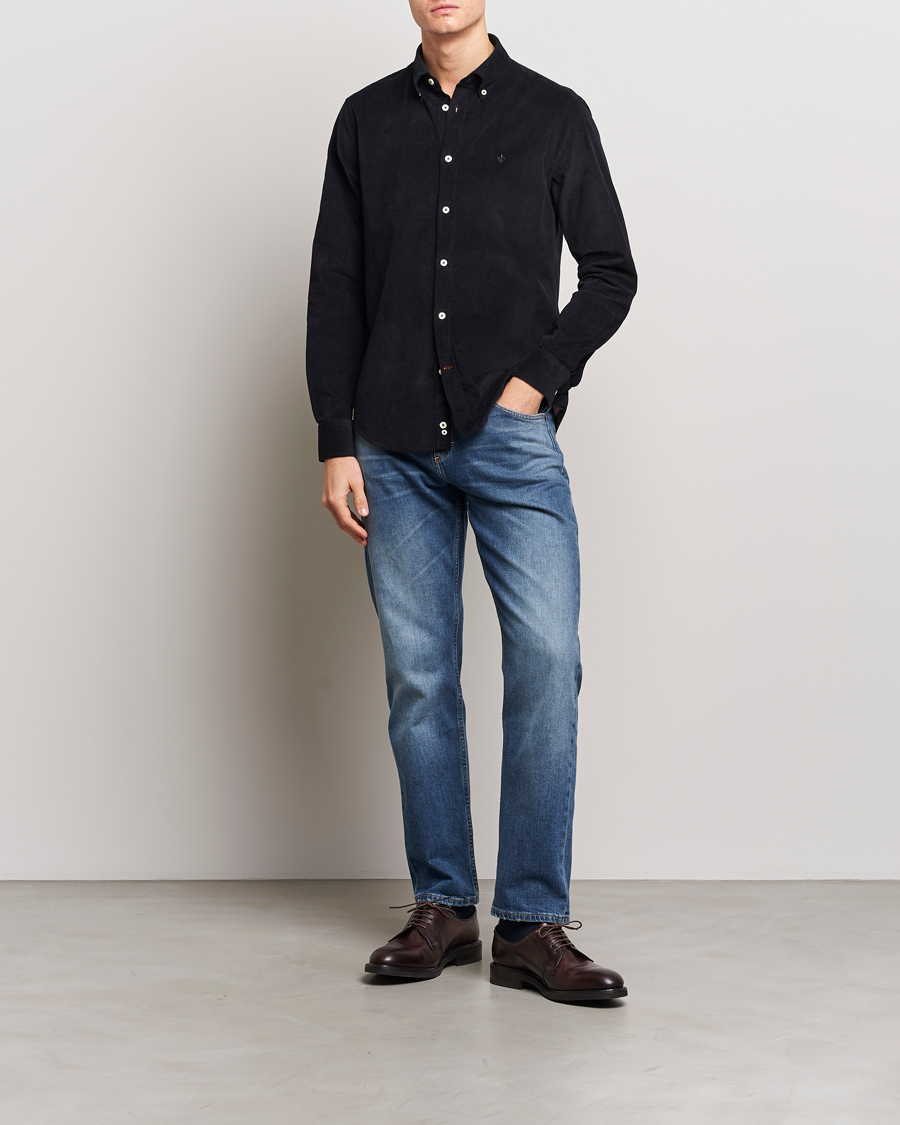 Uomini | Camicie | Morris | Douglas Corduroy Shirt Black