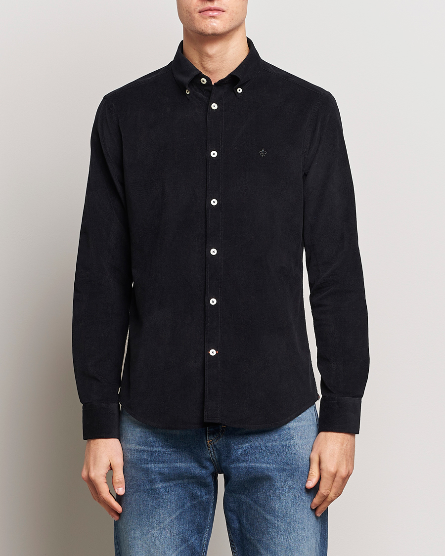 Uomini | Camicie | Morris | Douglas Corduroy Shirt Black