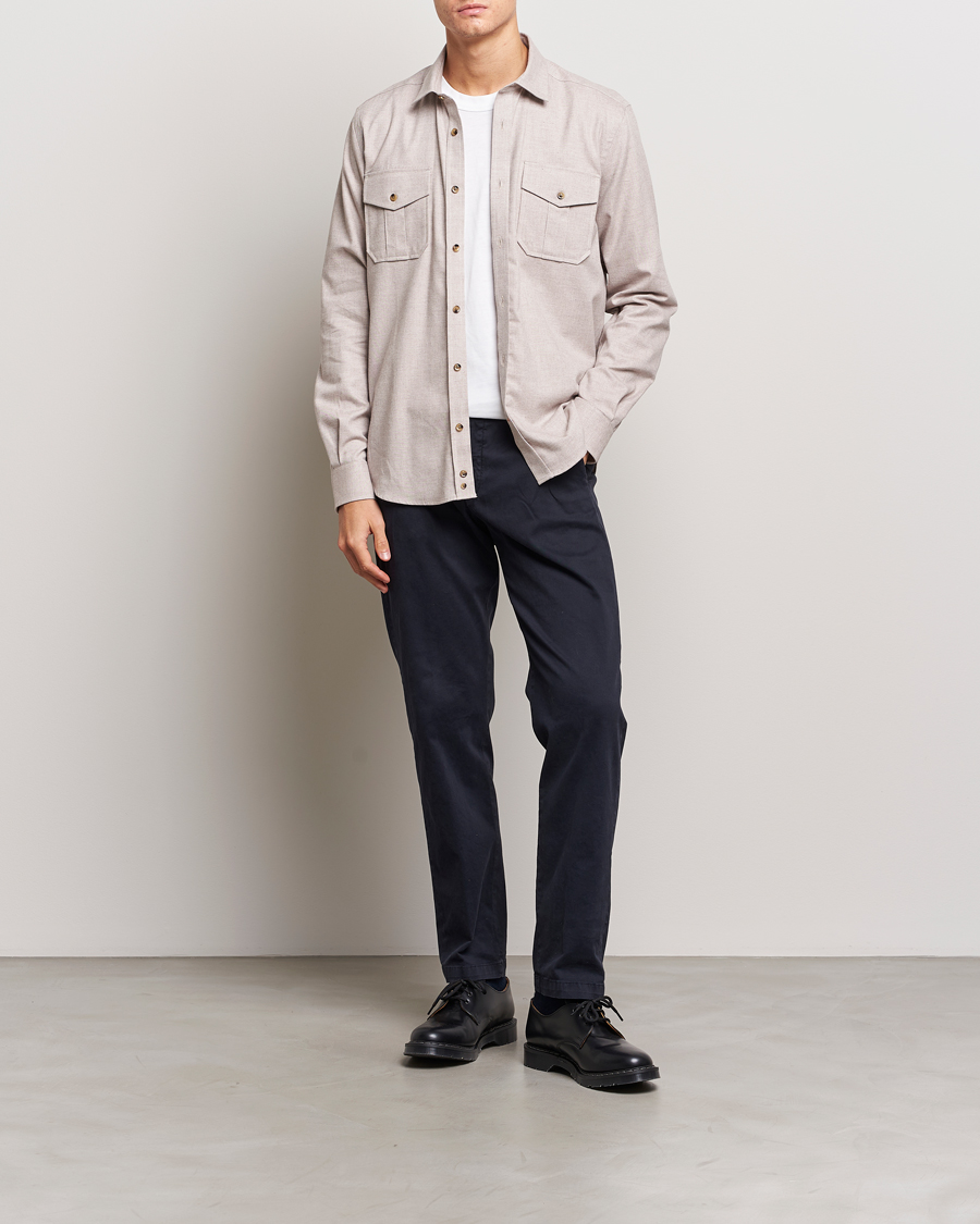 Uomini | Camicie | Morris | Weights Flanell Shirt Khaki