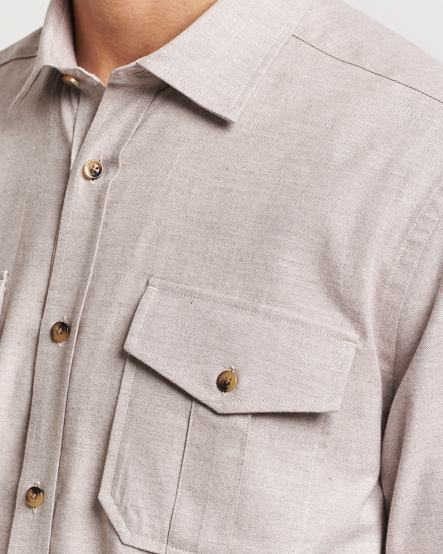 Uomini | Camicie | Morris | Weights Flanell Shirt Khaki