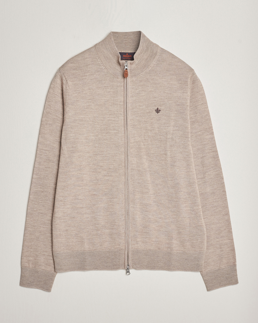 Uomini | Maglieria | Morris | Merino Zip Cardigan Khaki