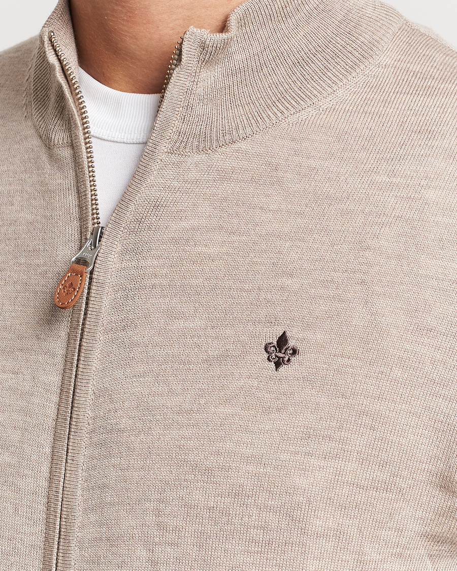 Uomini | Maglieria | Morris | Merino Zip Cardigan Khaki