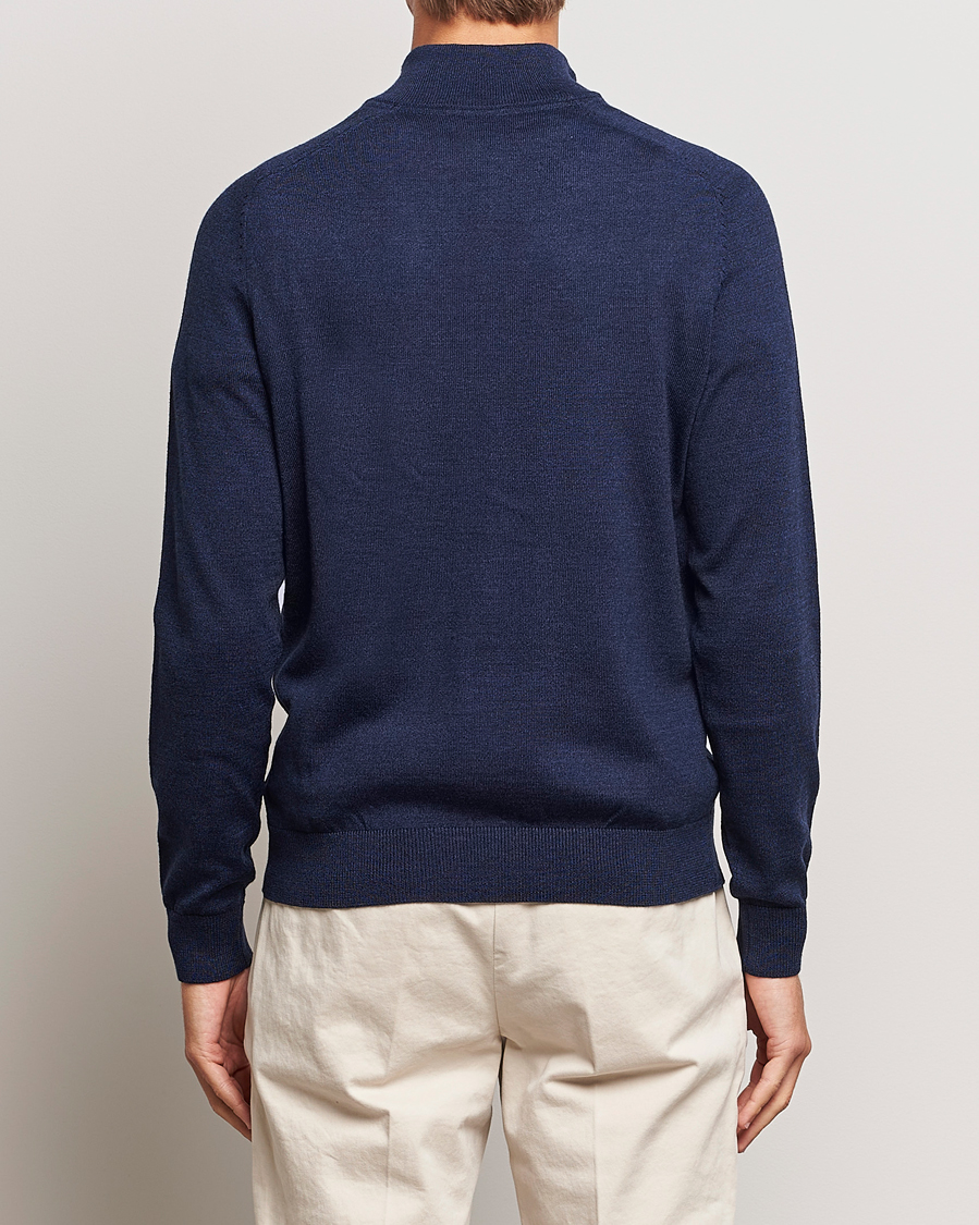 Uomini | Maglieria | Morris | John Merino Half Zip Blue