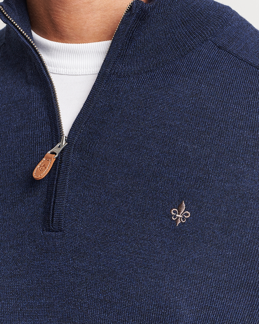 Uomini | Maglieria | Morris | John Merino Half Zip Blue