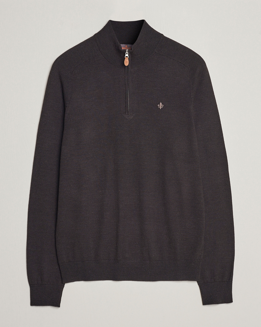 Uomini | Maglieria | Morris | John Merino Half Zip Brown