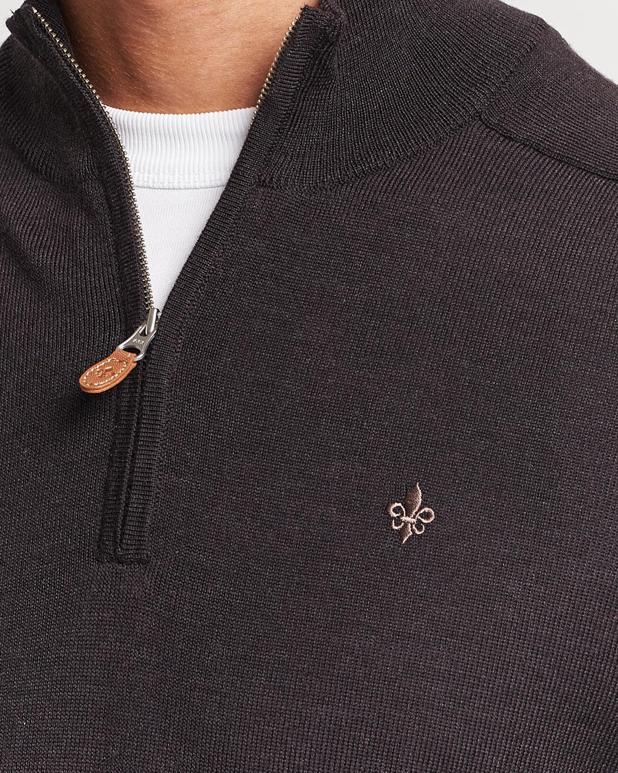 Uomini | Maglieria | Morris | John Merino Half Zip Brown