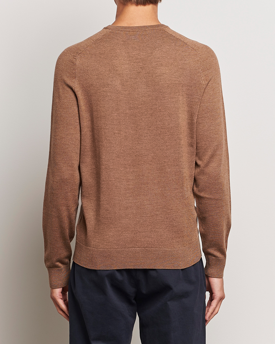 Uomini | Maglieria | Morris | Merino Crew Neck Pullover Camel