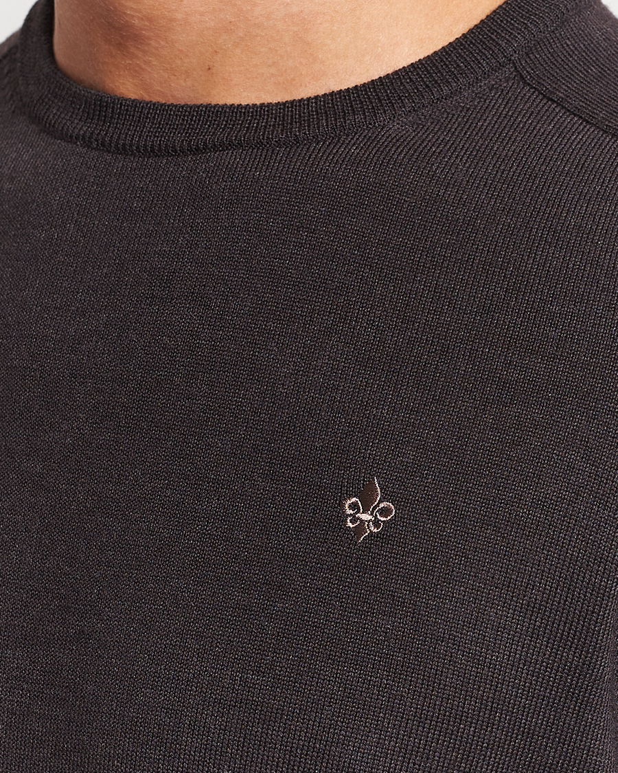 Uomini | Maglieria | Morris | Merino Crew Neck Pullover Brown