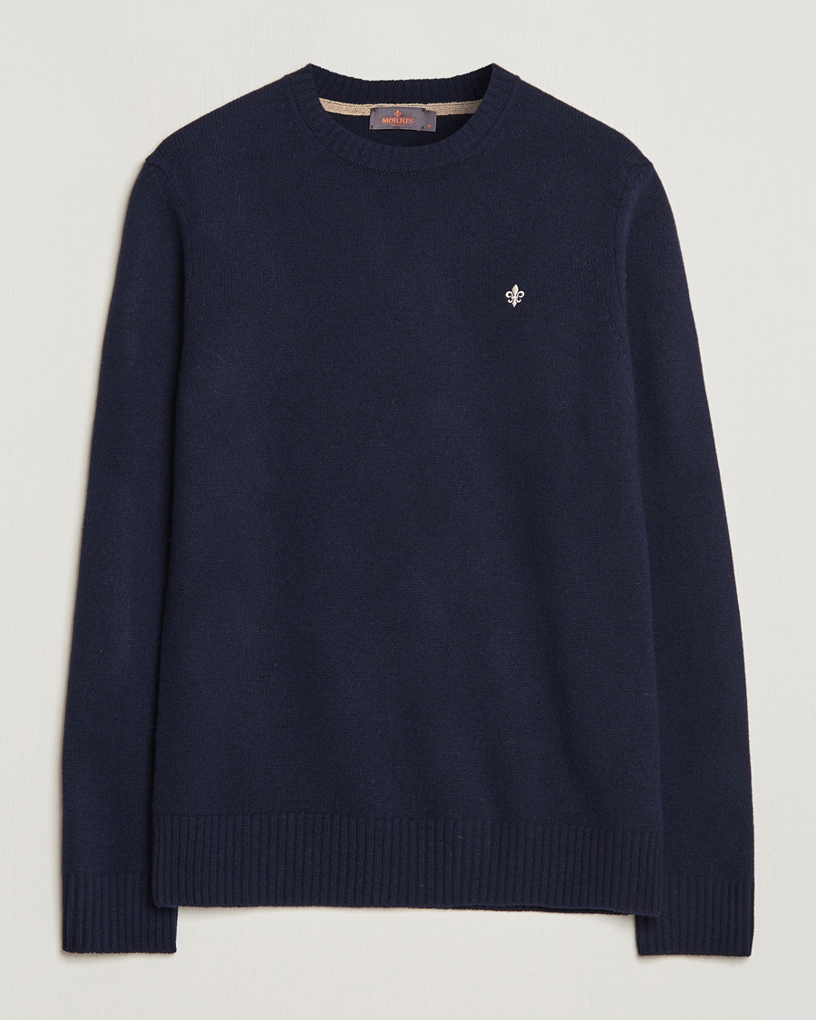 Uomini | Maglieria | Morris | Newton Crew Neck Navy
